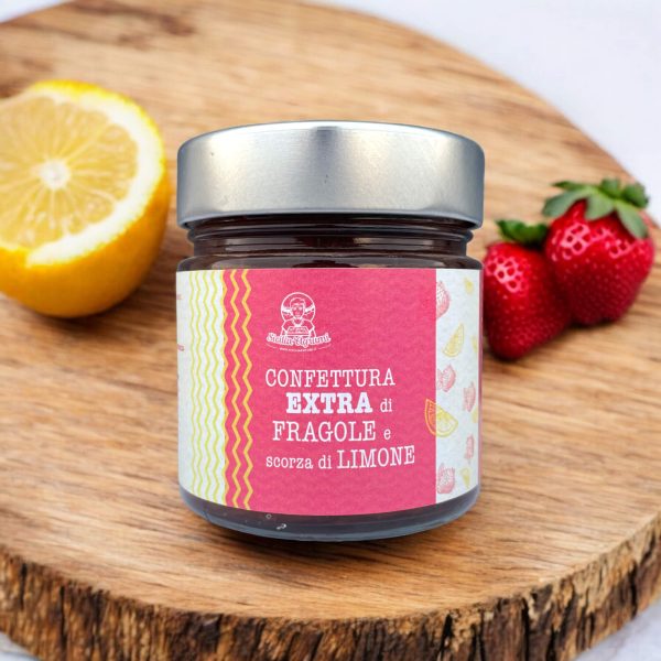 Confiture extra de fraises et d'écorces de citron 280g