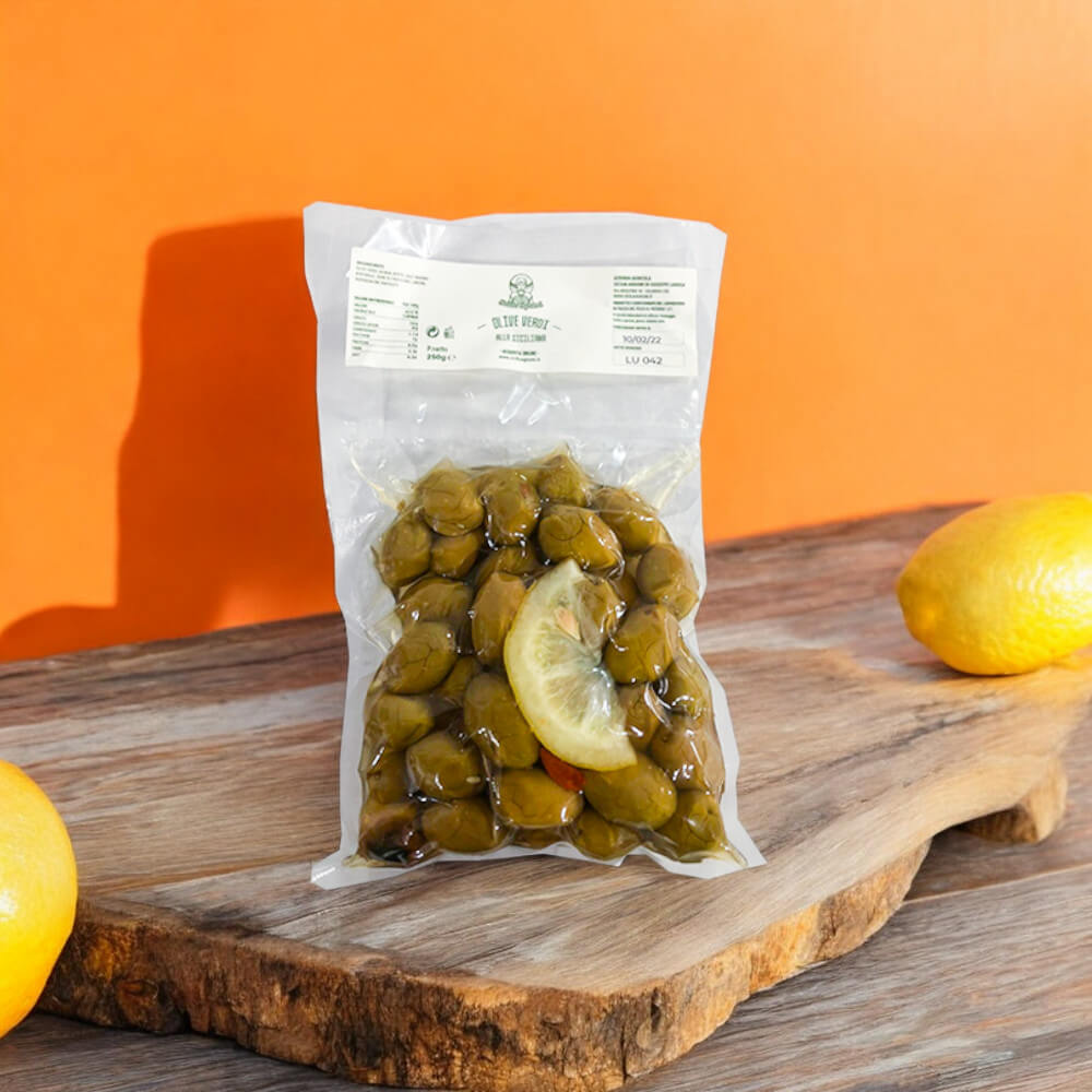 Olives vertes au citron à la sicilienne - 250g