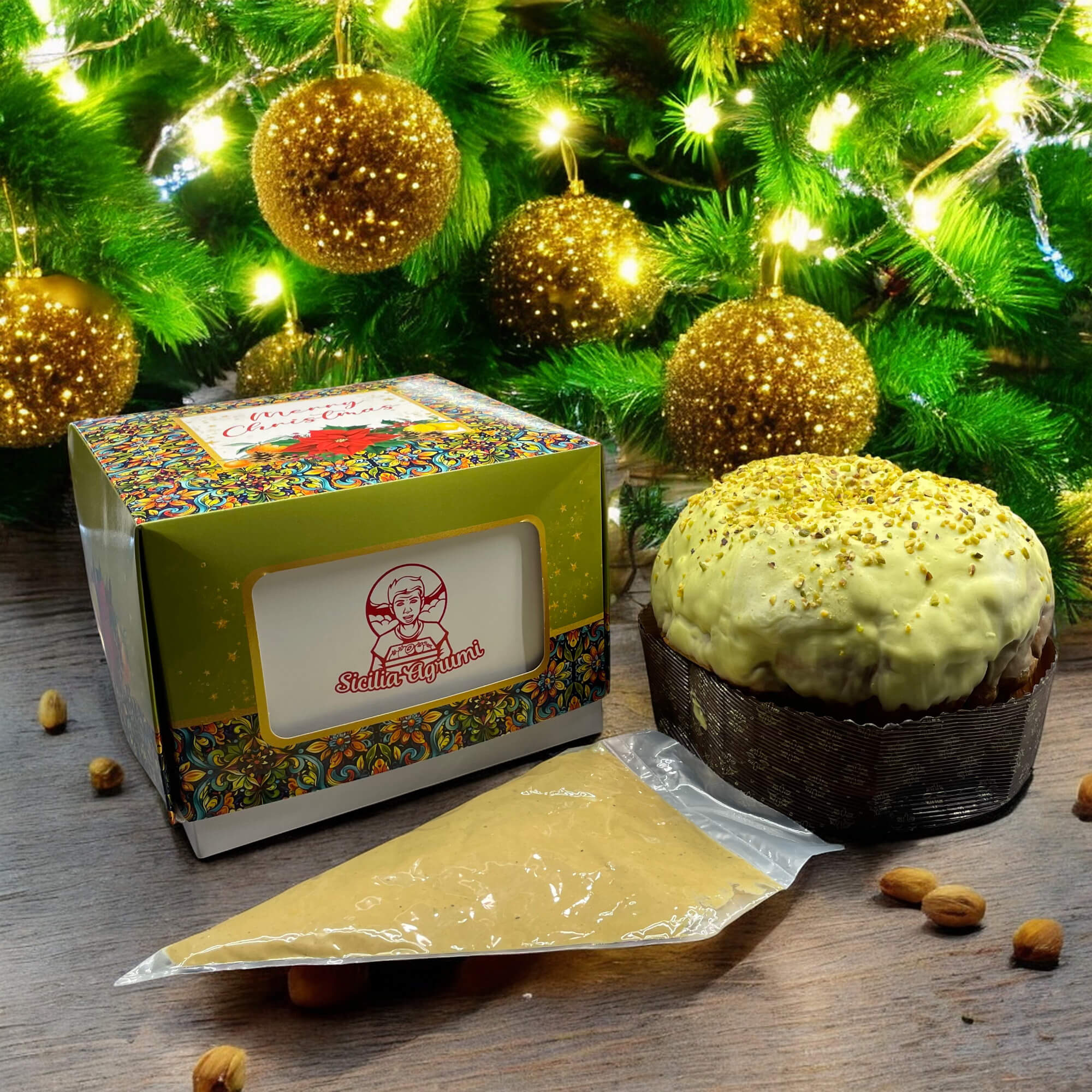 Panettone Pistazie 1kg + Spritzbeutel