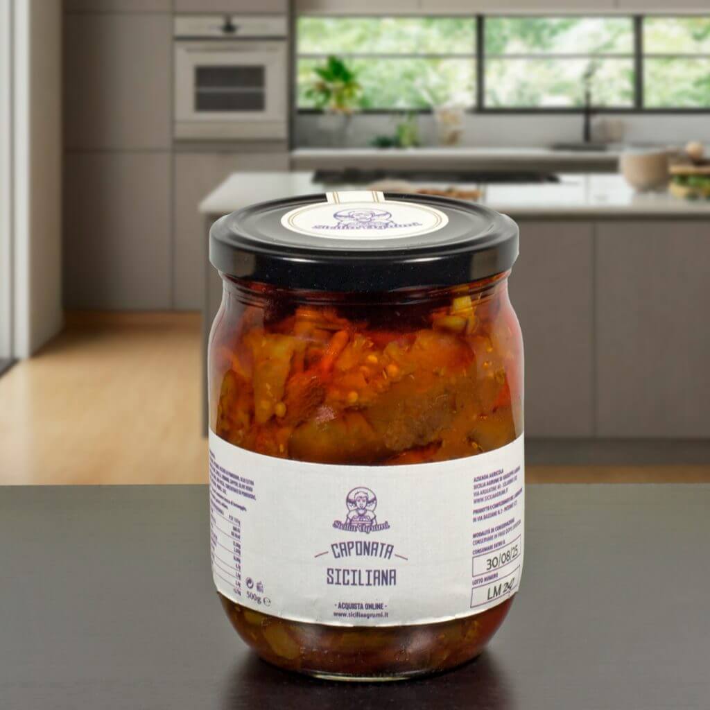 Hohe und Luftige Focaccia mit Sizilianischer Caponata und Räuchergouda