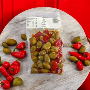Olives vertes écrasées à la diavola 1 kg