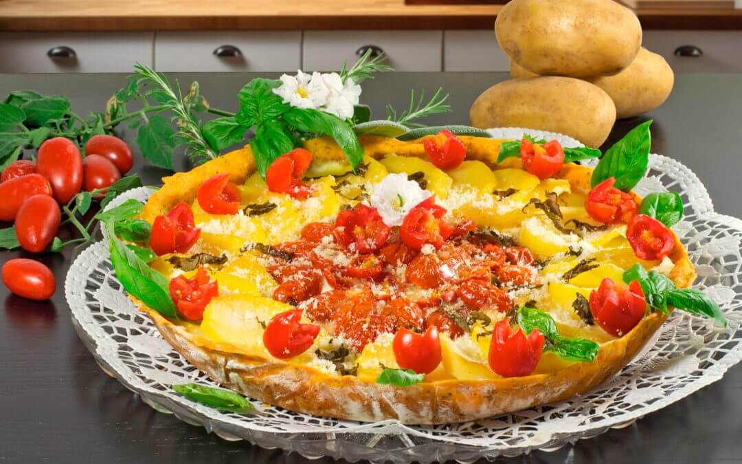 Tarte Salée Rustique avec Pâte Brisée, Tomates et Pommes de Terre