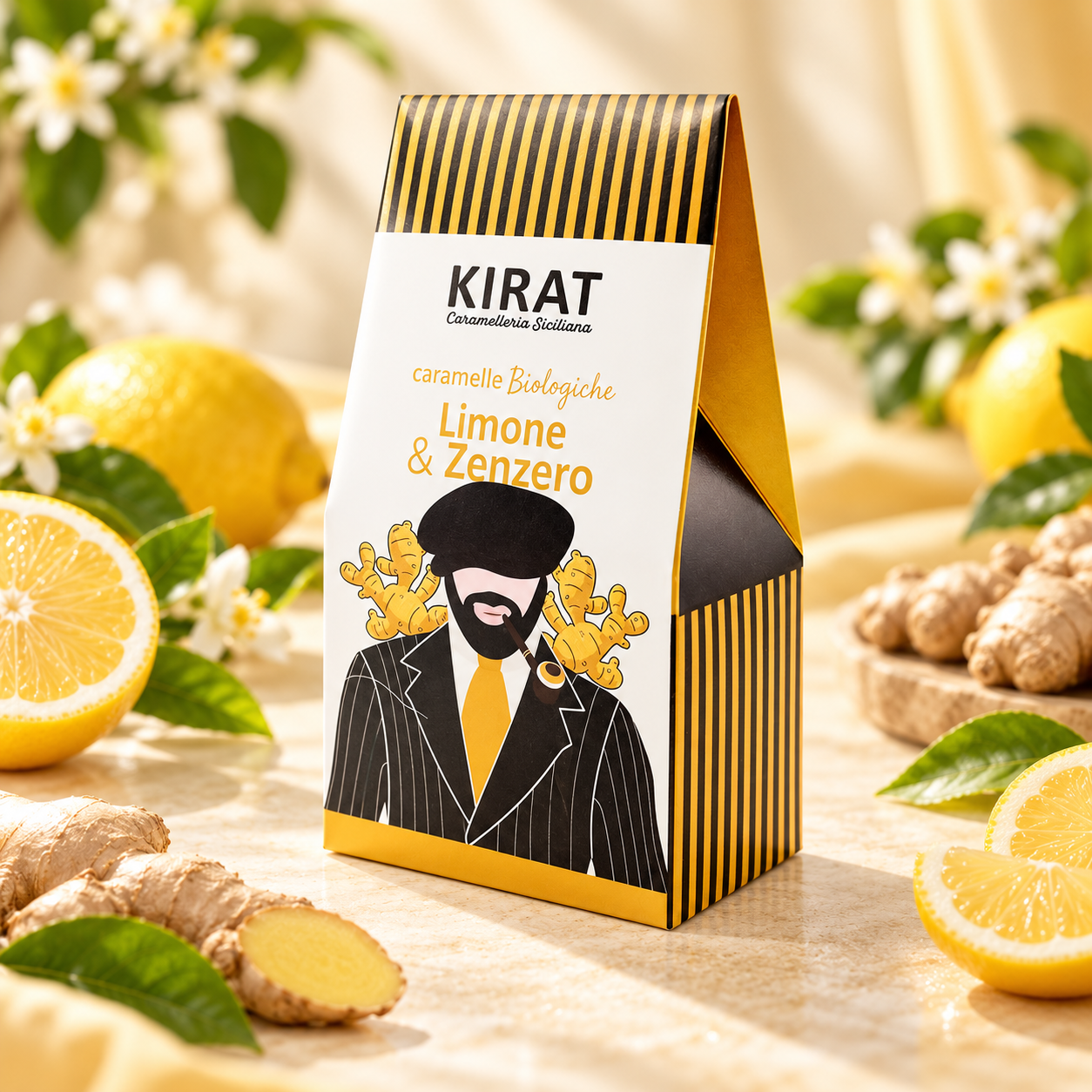 Caramelle Biologiche Vegane Limone e Zenzero – 40 g